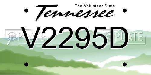 V2295D Tennessee License Plate