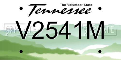 V2541M Tennessee License Plate
