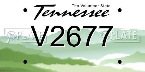 V2677 Tennessee License Plate