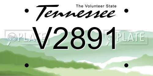 V2891 Tennessee License Plate