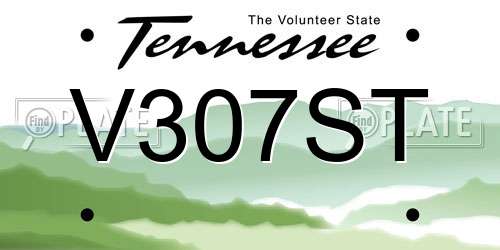 V307ST Tennessee License Plate