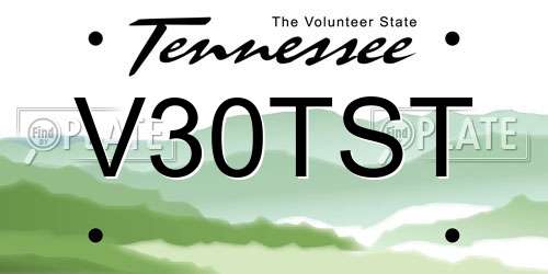V30TST Tennessee License Plate