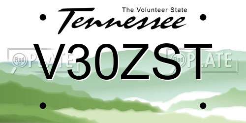 V30ZST Tennessee License Plate