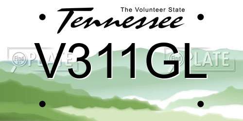 V311GL Tennessee License Plate