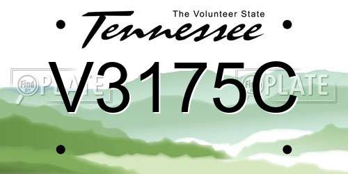 V3175C Tennessee License Plate