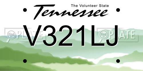 V321LJ Tennessee License Plate