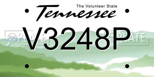 V3248P Tennessee License Plate