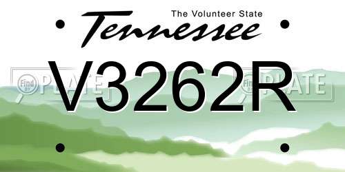 V3262R Tennessee License Plate