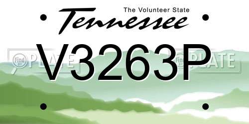 V3263P Tennessee License Plate