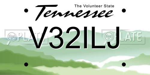 V32ILJ Tennessee License Plate