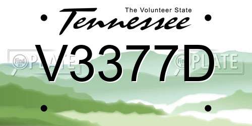 V3377D Tennessee License Plate