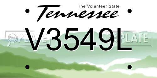 V3549L Tennessee License Plate