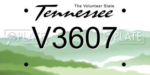 V3607 Tennessee License Plate