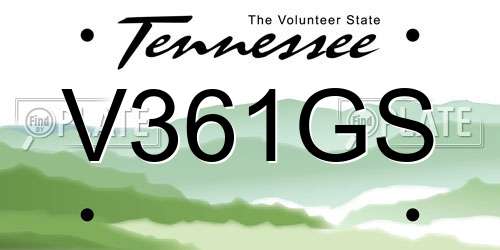 V361GS Tennessee License Plate
