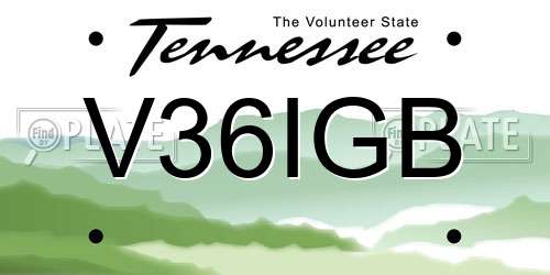 V36IGB Tennessee License Plate