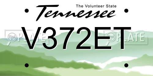 V372ET Tennessee License Plate