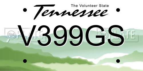 V399GS Tennessee License Plate