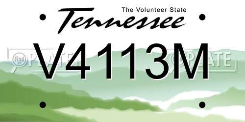V4113M Tennessee License Plate