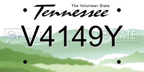 V4149Y Tennessee License Plate