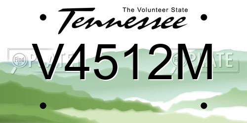 V4512M Tennessee License Plate
