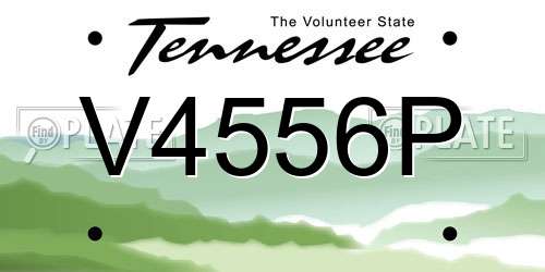 V4556P Tennessee License Plate