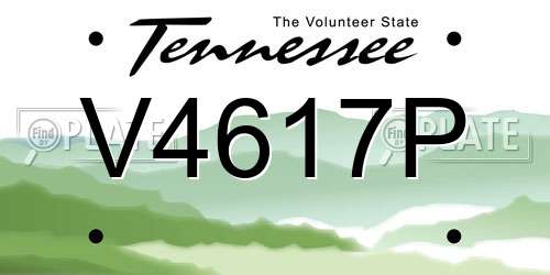 V4617P Tennessee License Plate