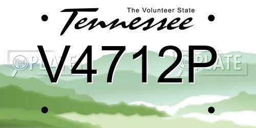 V4712P Tennessee License Plate