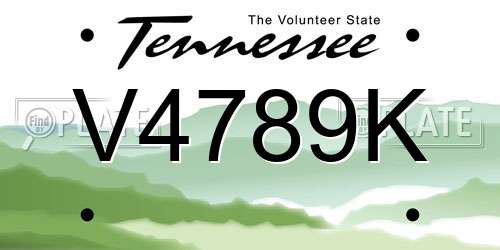 V4789K Tennessee License Plate