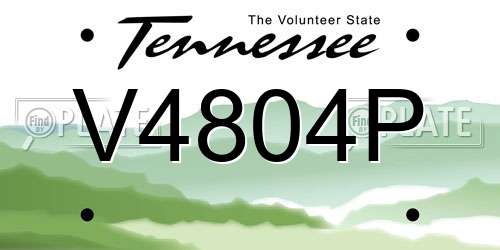 V4804P Tennessee License Plate