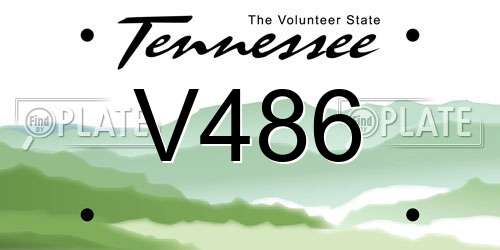 V486 Tennessee License Plate