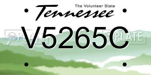V5265C Tennessee License Plate