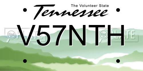 V57NTH Tennessee License Plate