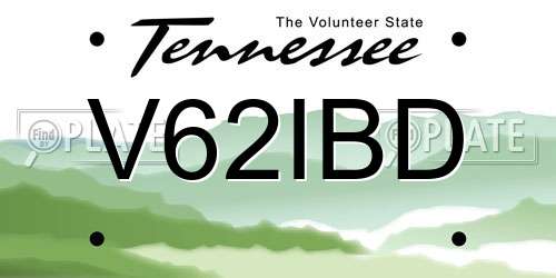 V62IBD Tennessee License Plate
