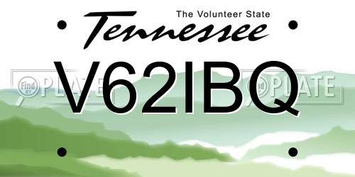 V62IBQ Tennessee License Plate