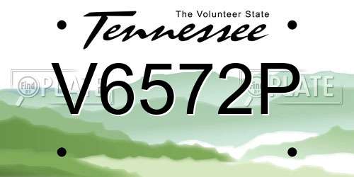 V6572P Tennessee License Plate