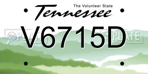 V6715D Tennessee License Plate