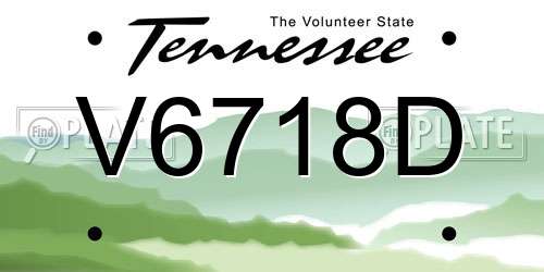 V6718D Tennessee License Plate