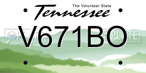 V671BO Tennessee License Plate