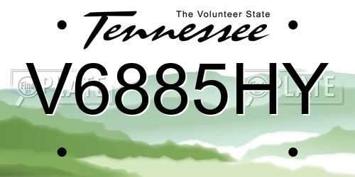 V6885HY Tennessee License Plate