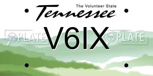V6IX Tennessee License Plate
