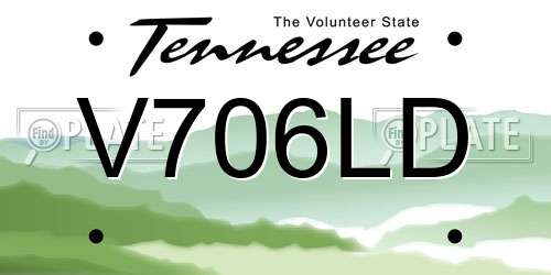 V706LD Tennessee License Plate