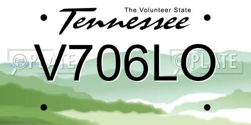 V706LO Tennessee License Plate