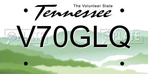 V70GLQ Tennessee License Plate