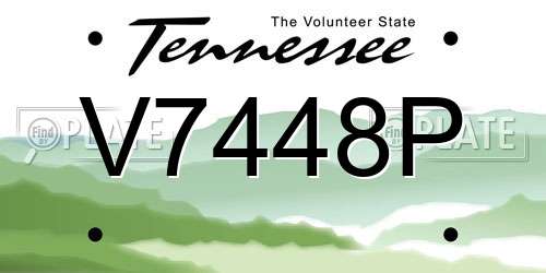 V7448P Tennessee License Plate