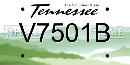 V7501B Tennessee License Plate