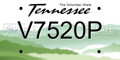 V7520P Tennessee License Plate