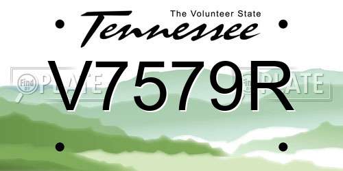 V7579R Tennessee License Plate