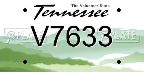 V7633 Tennessee License Plate
