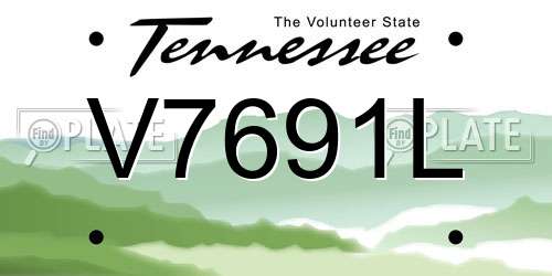 V7691L Tennessee License Plate