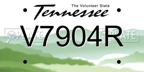 V7904R Tennessee License Plate